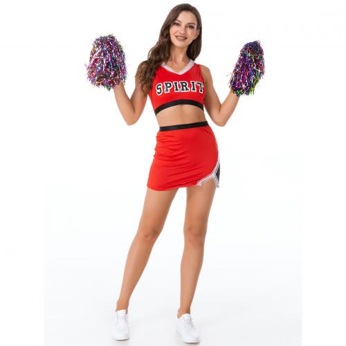 Milk Fiber Sexy Cheerleaders Costume & three piece printed Set