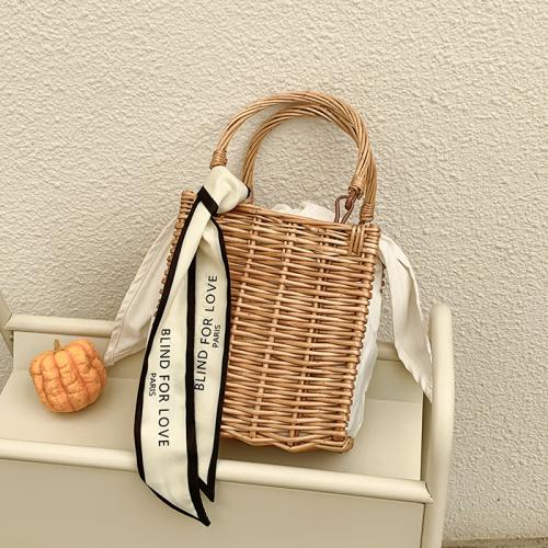 Cotton Cloth & Rattan Beach Bag & Easy Matching Woven Tote PC