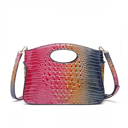 PU Leather Easy Matching Handbag attached with hanging strap crocodile grain PC