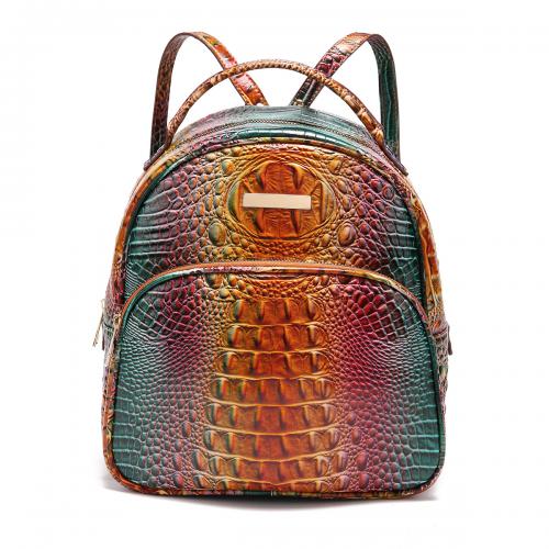 PU Leather Easy Matching Backpack crocodile grain PC