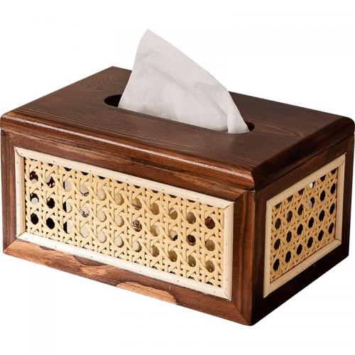 Rattan & Massive Wood Tissue-Box, mehr Farben zur Auswahl,  Stück