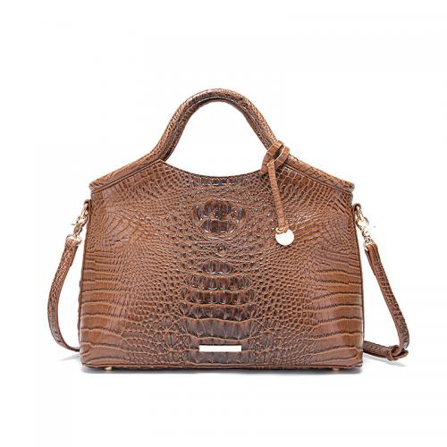 PU Leather Easy Matching Handbag large capacity & attached with hanging strap crocodile grain PC