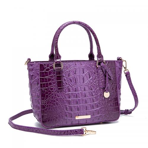 PU Leather Easy Matching Handbag large capacity & attached with hanging strap crocodile grain PC