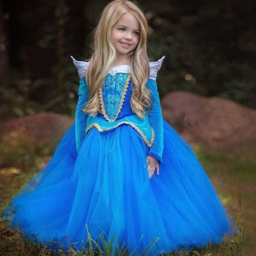 Corduroy & Spandex Princess & Ball Gown Girl One-piece Dress patchwork PC