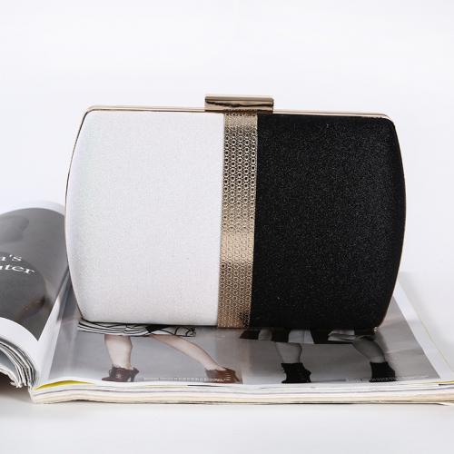 PU Leather hard-surface Clutch Bag contrast color PC