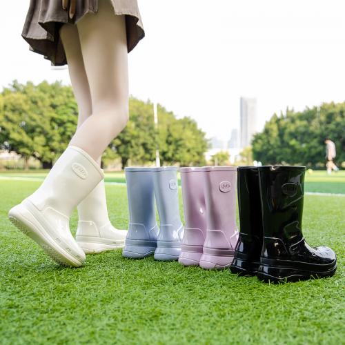 Pvc Bottes de pluie Solide plus de couleurs pour le choix Paire