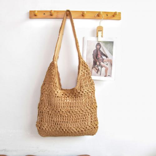 Paper Rope Easy Matching Woven Shoulder Bag large capacity & hollow PC