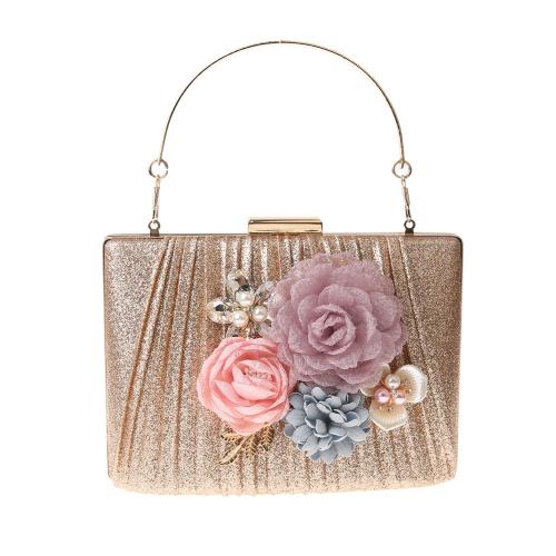 Kunststoffperle & Polyester Handtasche, Floral, mehr Farben zur Auswahl,  Stück