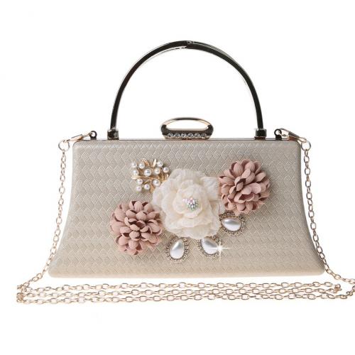 PU Leder & Kunststoffperle Handtasche, Floral, mehr Farben zur Auswahl,  Stück