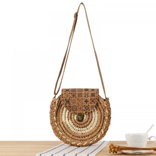 Straw Easy Matching Crossbody Bag durable & folk style Solid PC