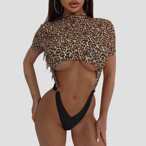 Poliestere Monokini (Něm.) Stampato Leopard Brown kus