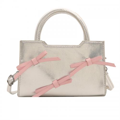 PU Leather Easy Matching Handbag attached with hanging strap bowknot pattern PC