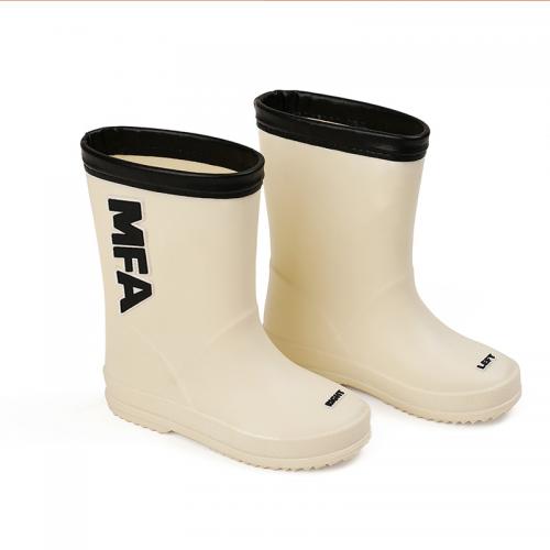 Silicona Botas de lluvia, Sólido, beige,  Par