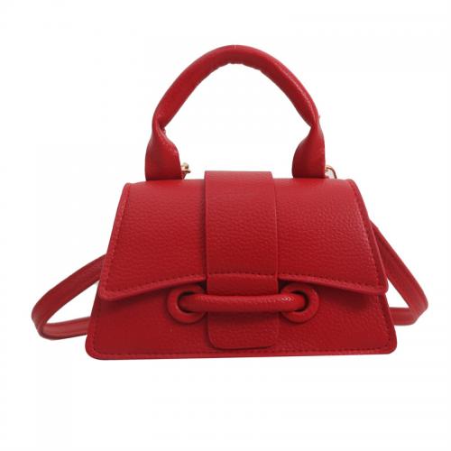 PU Leather Easy Matching Handbag attached with hanging strap Lichee Grain PC