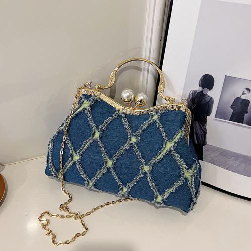 Denim Easy Matching Handbag with chain Solid PC