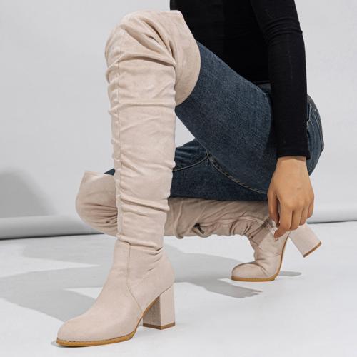 Suede chunky Boots Pair