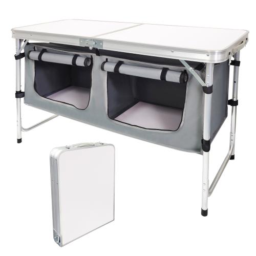 Doek & Aluminiumlegering Buiten opvouwbare tafel Witte stuk