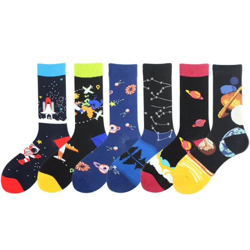 Cotton Women Sport Socks antifriction & deodorant & breathable printed : Pair