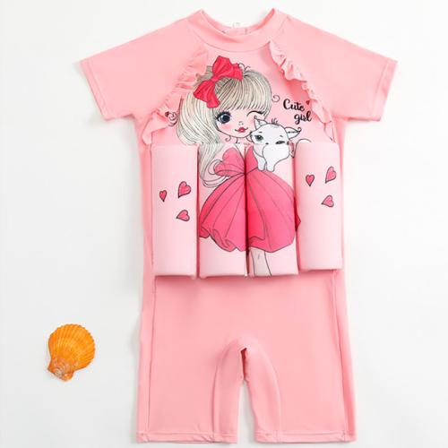 Polyamide & Polyester Maillot de bain Mermail enfants Solide Rose pièce