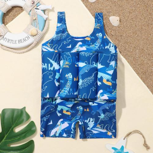 Polyester Costume flottant de natation d’enfants Solide bleu profond pièce