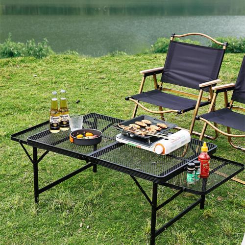 Aluminiumlegierung Outdoor Faltbarer Tisch, Schwarz,  Stück