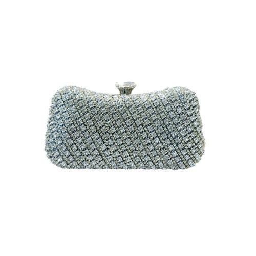 Metall & Polyester Clutch Bag, Silber,  Stück