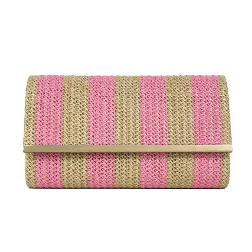 Pvc Clutch Bag, Gestreift, Rosa,  Stück