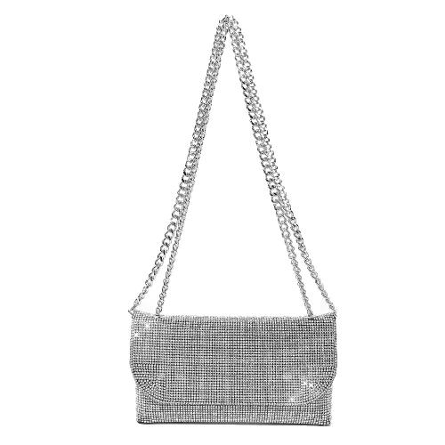 PU Leder Clutch Bag, Silber,  Stück