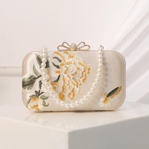 Kunststoffperle & Polyester Clutch Bag, Floral, mehr Farben zur Auswahl,  Stück