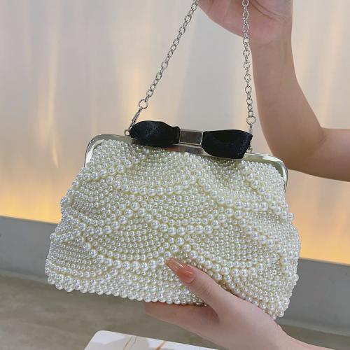 PU Leder & Polyester Clutch Bag, Weiß,  Stück