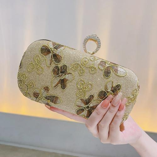 Glett & Polyester Clutch Bag, Floral, Beige,  Stück