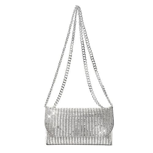 Pvc & PU Leder Clutch Bag, Silber,  Stück