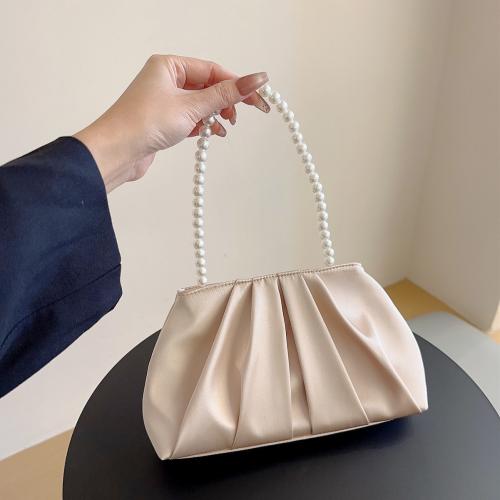 Satin Handtasche, Champagner,  Stück