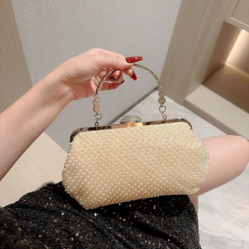 Plastic Pearl Easy Matching Handbag beige PC