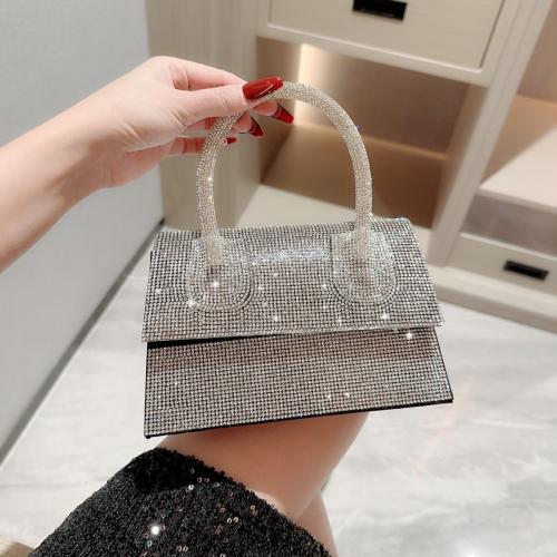 Polyester Easy Matching Clutch Bag with rhinestone black PC