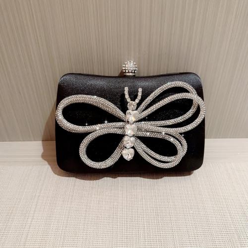 PU Leder Clutch Bag, Schmetterlingsmuster, Schwarz,  Stück