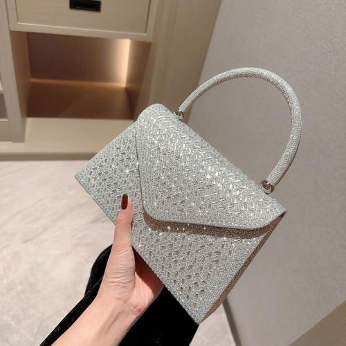 Glett Easy Matching Clutch Bag with rhinestone silver PC