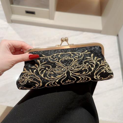 Velour Clutch Bag, Schwarz,  Stück