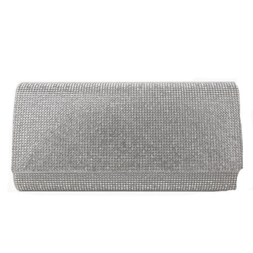 Polyester Clutch Bag, Silber,  Stück