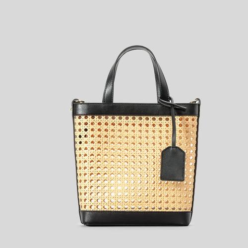 Rattan & PU Leder Gewebte Tote, mehr Farben zur Auswahl,  Stück