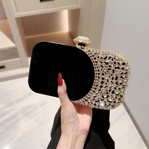 Velour Easy Matching Clutch Bag with rhinestone PC