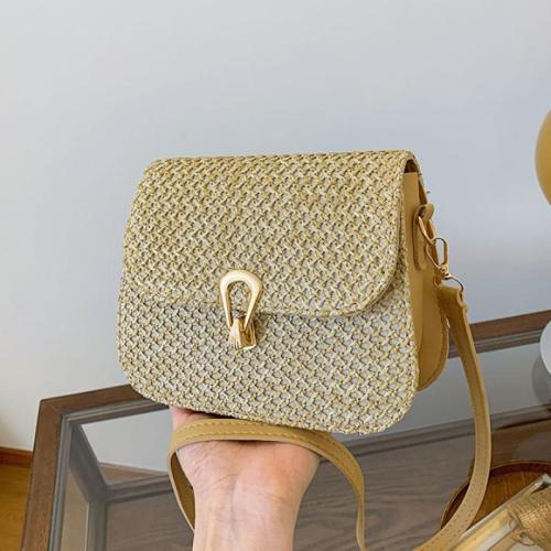 Straw Box Bag Shoulder Bag durable Solid PC