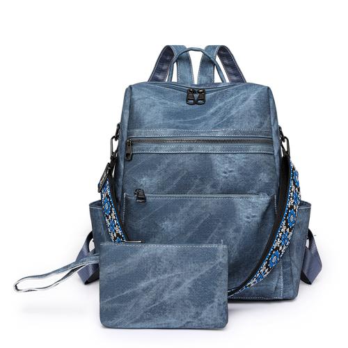 PU Leather Easy Matching Backpack large capacity PC