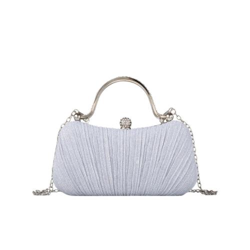 Polyester Clutch Bag, Silber,  Stück