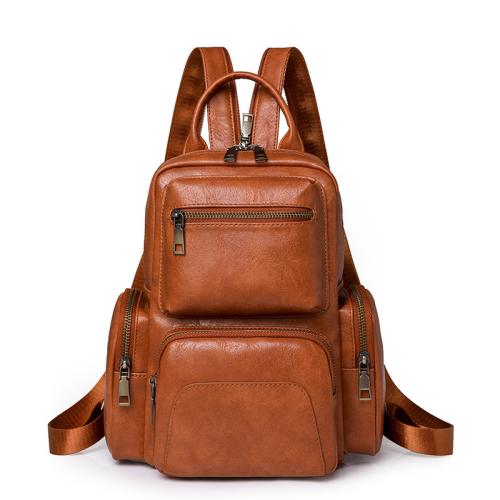 PU Leather Easy Matching Backpack large capacity PC