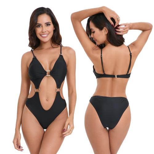 Polyester Monokini Noir pièce