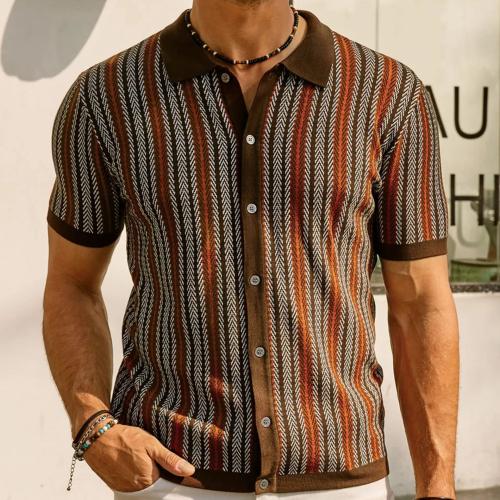 Viscose Polo Shirt & regular jacquard striped PC