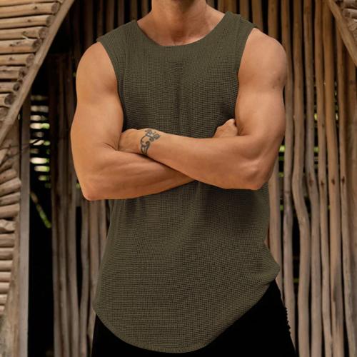 Polyester Men Vest & regular & hollow Solid PC