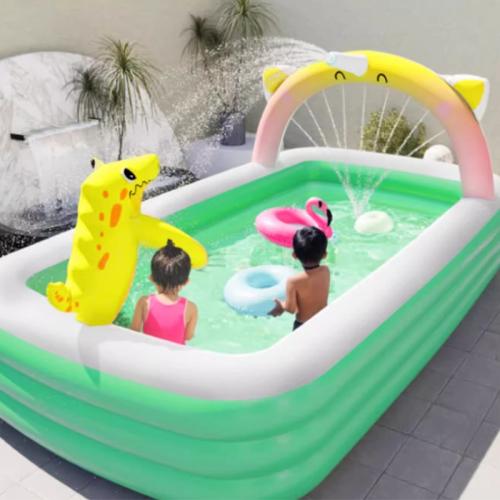 CLORURO DE POLIVINILO Piscina inflable, verde,  trozo