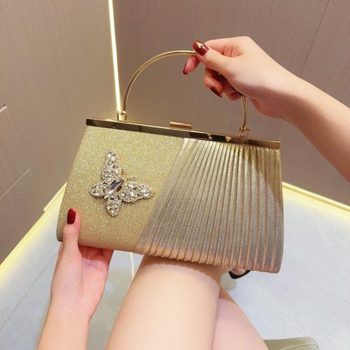 Polyester Clutch Bag, Schmetterlingsmuster, Gold,  Stück